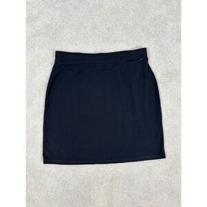 LL Bean Womens Black‎ Stretch Mini Skirt Medium Petite Side Zip Pocket Active